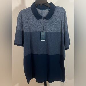 🔴 Nwt Perry Ellis mens XL blue shirt sleeve polo shirt